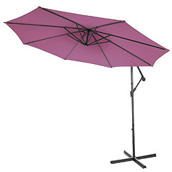 Acheter Decoshop26 Parasol déporté protection solaire Ø 3m inclinable polyester/acier 11kg rouge lavande sans support 04_0000945