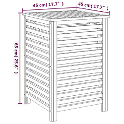 vidaXL Panier à linge 45x45x65 cm Bois massif de noyer pas cher