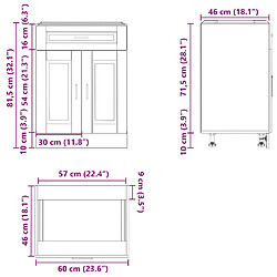 vidaXL Armoire de cuisine Porto sonoma gris bois d'ingénierie pas cher