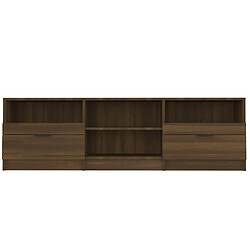 Avis vidaXL Meuble TV Chêne marron 150x33,5x45 cm Bois d'ingénierie