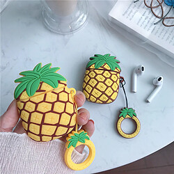 GUPBOO Airpods Coque Housse Étui Protecteur Compatible pour AirPods 3-ins fun tridimensionnel ananas silicone anti-chute