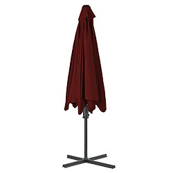 Avis vidaXL Parasol de jardin avec mât en acier rouge bordeaux 300x230 cm