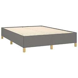 Avis vidaXL Sommier à lattes de lit avec matelas Gris foncé 140x190cm Tissu