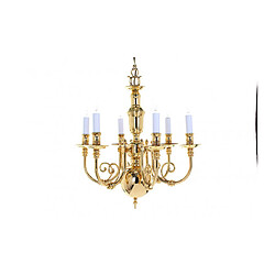 Lumière Chandelier sans abats jours Beveren Laiton poli 6 ampoules 60cm