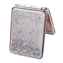 voyage compact miroir de maquillage double face miroir grossissant portable argent-carré