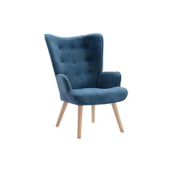 Avis Vente-Unique Fauteuil en tissu bleu VATELY