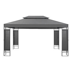 Acheter Tonnelle de jardin Lanciano avec structure en acier 400 x 300 x 265 cm gris foncé [en.casa]