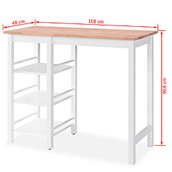 vidaXL Ensemble de bar 3 pcs MDF Blanc pas cher