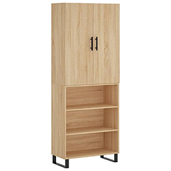 vidaXL Buffet haut Chêne sonoma 69,5x34x180 cm Bois d'ingénierie