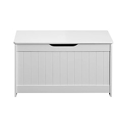 Mobili Rebecca Coffre De Rangement Banc Avec Couvercle En Bois Pour Jouets Enfants Blanc