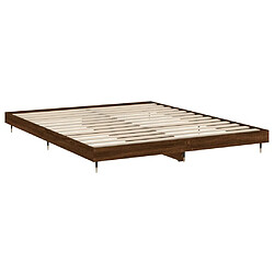 Maison Chic Lit adulte - Lit simple Cadre de lit,Structure du lit Contemporain chêne marron 200x200 cm bois d'ingénierie -MN49246 pas cher