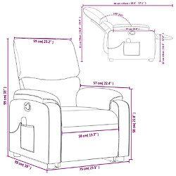 vidaXL Fauteuil de massage inclinable Gris foncé Tissu pas cher