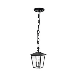 Elstead Lighting Suspension extérieur Hinkley Aluminium,laiton,verre grainé transparent Noir