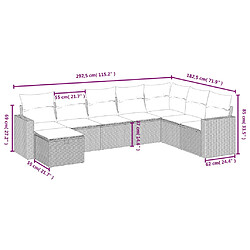 Avis vidaXL Salon de jardin avec coussins 8pcs mélange beige résine tressée