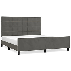 Maison Chic Lit adulte - Cadre Structure de lit avec tête de lit Contemporain Gris foncé 180x200 cm Velours -MN83302