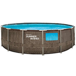 Provence Outillage Piscine tubulaire ronde à hublot Ø4,57x1,22m Summer Waves