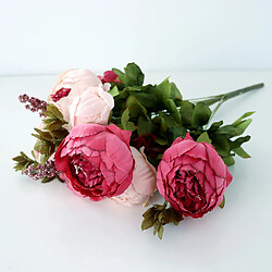 Acheter fleurs de pivoine artificielle bouquet de mariage soie fleur maison dcoration rose foncé