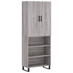 vidaXL Buffet haut Sonoma gris 69,5x34x180 cm Bois d'ingénierie