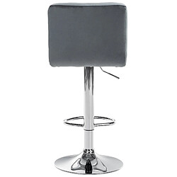 Acheter Decoshop26 Tabouret de bar chaise haute x 1 avec coutures décoratives carrées assise en velours gris foncé pieds en métal chromé 10_0005325