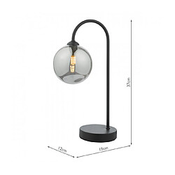 Luminaire Center Lampe de table Eissa Noir mat,verre fumé 1 ampoule 37cm pas cher