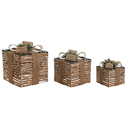 Acheter Décorations de Noël DKD Home Decor Naturel 25 x 25 x 25 cm (3 Pièces)