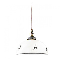 Luminaire Center Suspension Nonna Laiton antique 1 ampoule 32cm