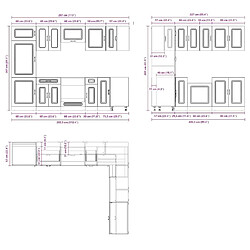 vidaXL Ensemble d'armoires de cuisine 14 pcs Kalmar bois d'ingénierie pas cher