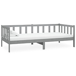 Acheter Maison Chic Lit de jour avec matelas, Lit de repos Lit d'invité pour Salon Chambre,Canapé-lit 90x200 cm Gris Bois de pin massif -MN65411