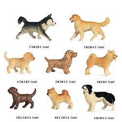 8 pièces Solide En Plastique Simulé Chien Modèle Décor Jouet Figurine Ornements de Voiture Tableau de Bord pas cher