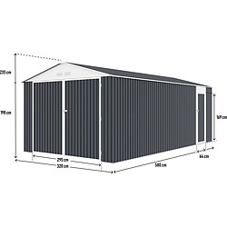 Avis Habitat Et Jardin Garage en métal Houston 18,56m² - Anthracite