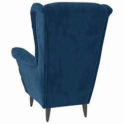 Maison Chic Fauteuil relax,Chaise pour salon bleu velours -MN50476 pas cher