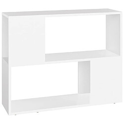 vidaXL Meuble TV Blanc 80x24x63 cm Bois d'ingénierie