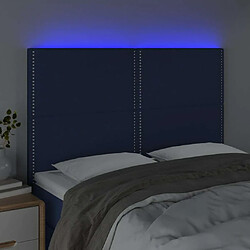 Avis Maison Chic Tête de lit moderne à LED lumineuse pour chambre - Décoration de lit Bleu 144x5x118/128 cm Tissu -MN31152