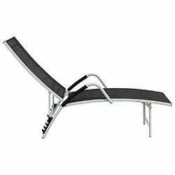 Acheter Maison Chic Chaise longue Jardin| Bain de soleil Relax | Transat Textilène et aluminium Noir -GKD75123