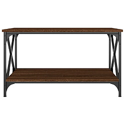 Avis vidaXL Table basse Chêne marron 80x50x45 cm Bois d'ingénierie et fer