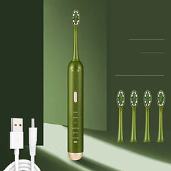 Universal Brosse à dents électrique sonore Brosse à dents à ultrasons rechargeable Nettoyage automatique des dents par USB