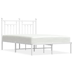 Maison Chic Lit adulte - Cadre de lit métal avec tête de lit pour chambre blanc 120x200 cm -MN73927