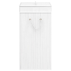 Acheter vidaXL Panier à linge avec une seule section bambou blanc