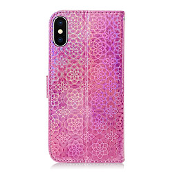 Avis Wewoo Housse Coque Pour iPhone X / XS solide couleur boucle magnétique coloré horizontale étui en cuir PU avec titulaire et fentes cartes et portefeuille et lanière rose