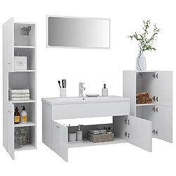 Avis ComfortXL Ensemble De Meubles De Salle De Bain Blanc Bois D'ingénierie