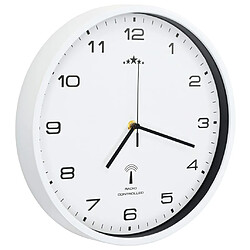 Avis vidaXL Horloge murale radioguidée avec mouvement à quartz 31 cm Blanc