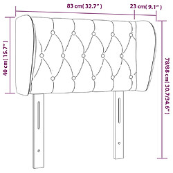 Acheter vidaXL Tête de lit avec oreilles Gris clair 83x23x78/88 cm Velours