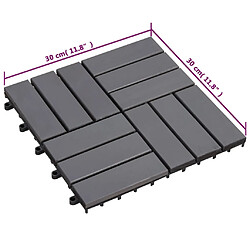 vidaXL Carreaux de terrasse 10 pcs Délavage gris 30x30 cm Acacia solide pas cher