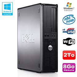 PC DELL Optiplex 780 DT Intel E8400 3Ghz 8Go Disque 2000Go WIFI Win 7 Pro - Occasion