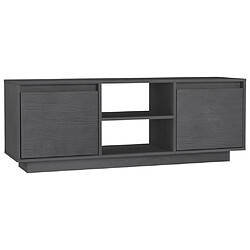 Maison Chic Meuble TV scandinave - Banc TV pour salon Gris 110x30x40 cm Bois de pin massif -MN25640