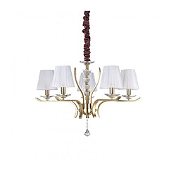 Ideal Lux Chandelier abats jours Pegaso Métal Laiton satiné 5 ampoules 62cm