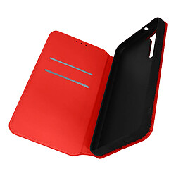 Avizar Housse pour Samsung Galaxy S23 Plus Clapet Porte-carte Support Vidéo rouge