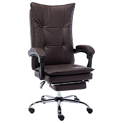 Helloshop26 Chaise fauteuil siège de bureau informatique étude similicuir brun 02_0024031