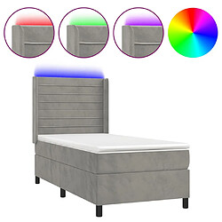 Sommier à lattes,Cadre à lattes de lit et matelas et LED pour Adulte Gris clair 80x200cm -MN23571