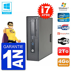 PC HP EliteDesk 800 G1 SFF i7-4790 RAM 4Go Disque 2To Graveur DVD Wifi W7 - Occasion